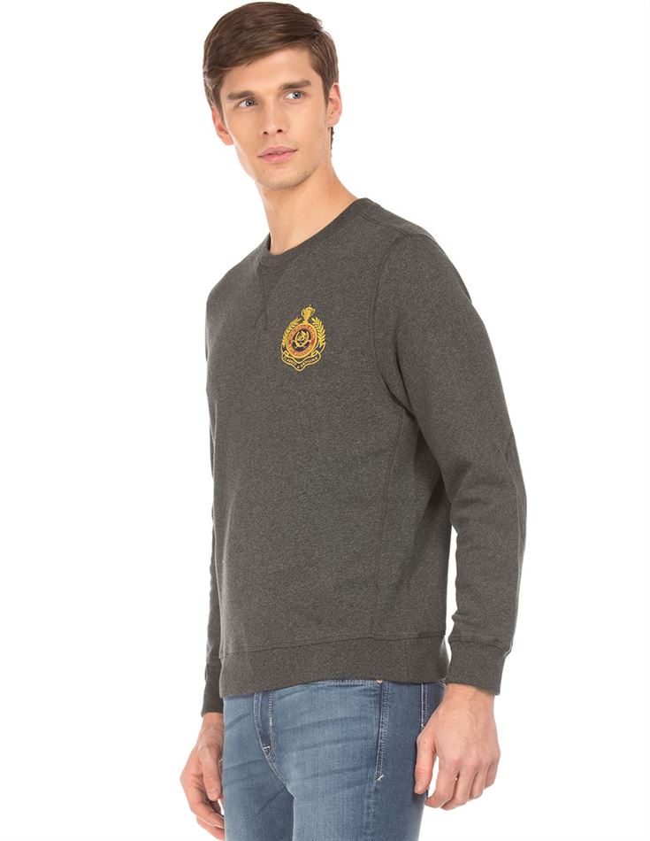 U.S. Polo Assn. Casual Wear Solid Men Sweatshirt